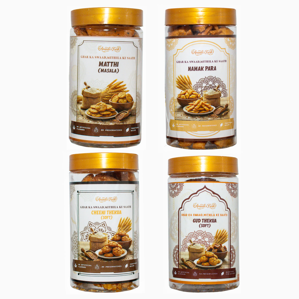Anandi's Fresh All Item Pack - (Combo 4 in 1 ) - Soft & Masala