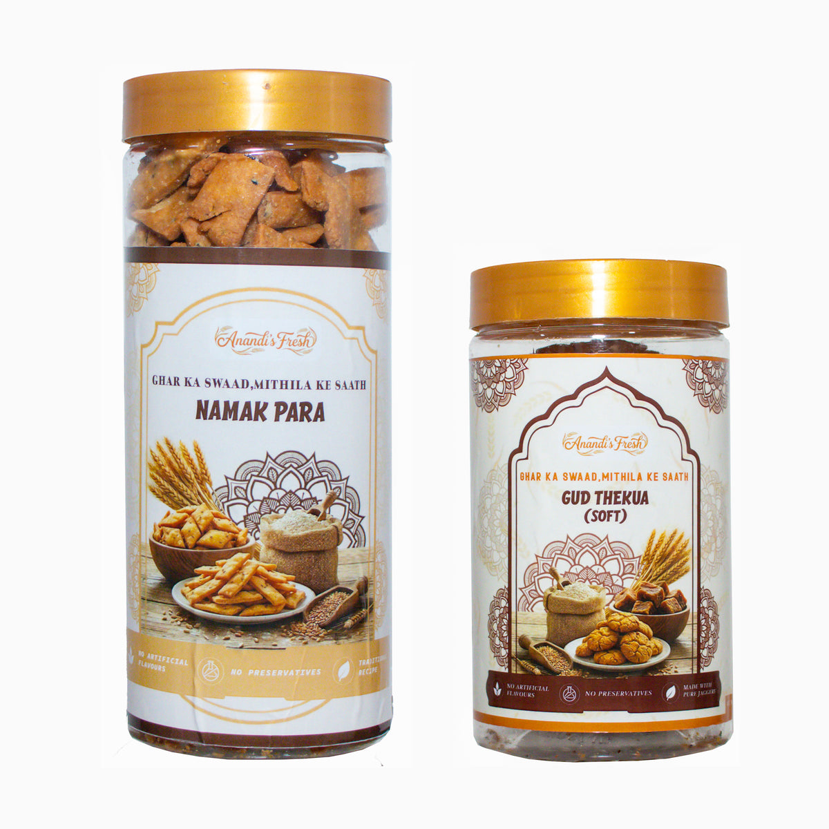 Anandi's Fresh Namak Para & Gud Thekua Aata - ( 400 g each - Combo )